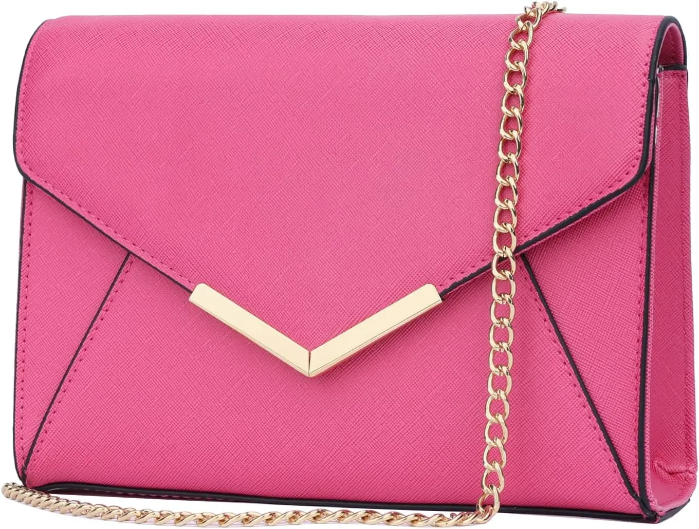KKXIU Women Elegant Faux Leather Evening Envelope Clutch Purse Foldover Bags for Party Wedding Prom