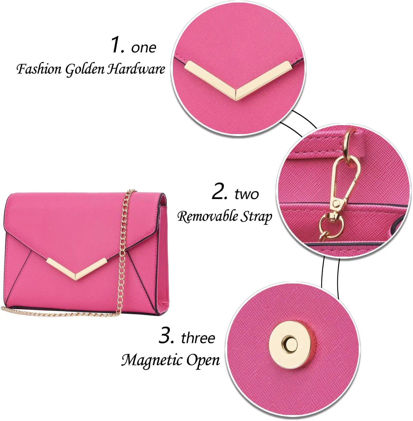 KKXIU Women Elegant Faux Leather Evening Envelope Clutch Purse Foldover Bags for Party Wedding Prom
