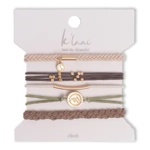 K'lani Climb Bracelets for Women – Elastic Bracelets and Boho Hair Ties – Cute Hair Ties for Women and Hair Tie Accessories – Stylish Bracelets Boho Style for Hair and Wrist – Set of 5 (Medium)