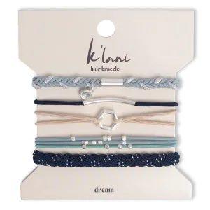 K'lani Dream Bracelets for Women – Elastic Bracelets and Boho Hair Ties – Cute Hair Ties for Women and Hair Tie Accessories – Stylish Bracelets Boho Style for Hair and Wrist – Set of 5 (Medium)