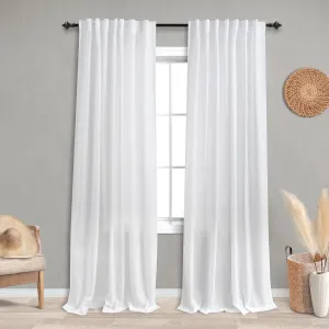 KOUFALL White Linen Sheer Curtains 84 Inches Long for Bedroom Living Room,Semi Transparent Light Filtering Not See Through Sliding Glass Door Curtains 2 Panel Sets 84 Inch Length