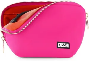 KUSSHI Washable Travel Makeup & Cosmetic Bag - Brush Organizer Sold Separately (Everyday, Bubble Gum Pink/Orange)
