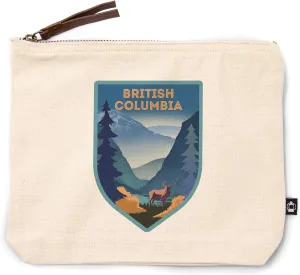 Lantern Press British Columbia, Lithograph, Elk and Mountains Scene, 100% Cotton Zipper Pouch, Travel Accessory, Go Bag