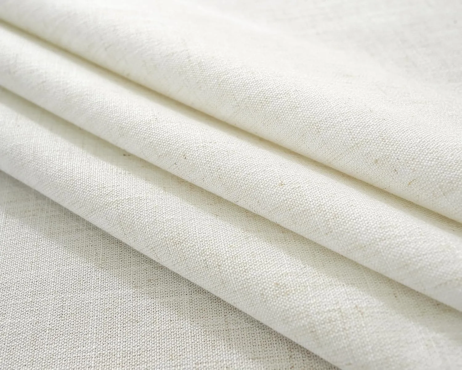 Laolitou Textured Table Cloth for Rectangle Table, Heavy Duty Farmhouse Tablecloth Solid Cotton Linen Waterproof Wrinkle Free Burlap Tables Cover for Kitchen Dining,Party, Ivory 55''x55'',4 Seats