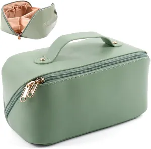 Large Capacity Cosmetic Bag, Travel Cosmetic Storage Bag with Handle, Portable Zipper Cosmetic Bag Toiletry Bag Makeup Bag Large with Compartments for Women Girls