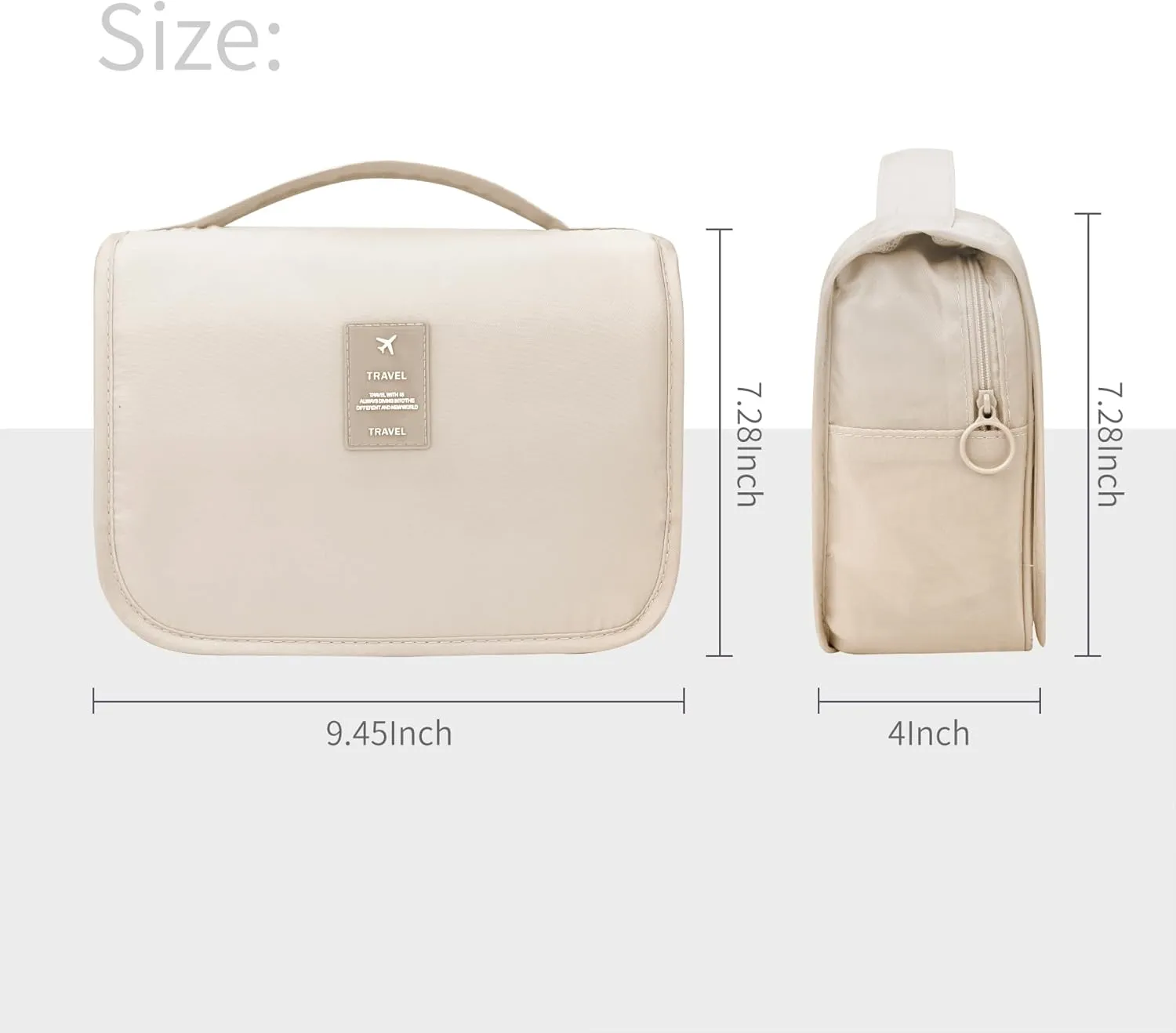 Large Capacity Toiletry Bag Travel Bag with Hanging Hook for Men and Women Waterproof Travel Cosmetic Bag Bathroom Storage Bag for Brushes Set, Full-Sized Shampoo,Accessories(White Cactus)