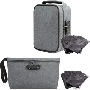Large Storage Bag with Combination Lock, Money Organizer & Travel Medicine Lock Bag, Scent Resistent Containers Carbon Lined Great Gifts for Women/Men