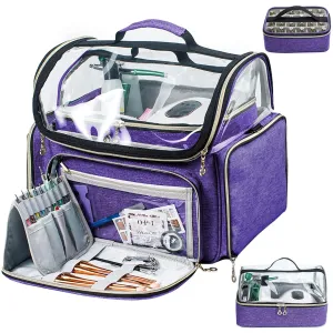 Large Travel Makeup Bag & Nail Polish Organizer Holds 80 Bottles (15ml-0.5 fl.oz), Nail Polish Storage, Cosmetic Bag with 4 Removable Cases for Nail Suppliers, Makeup, Gift for Women