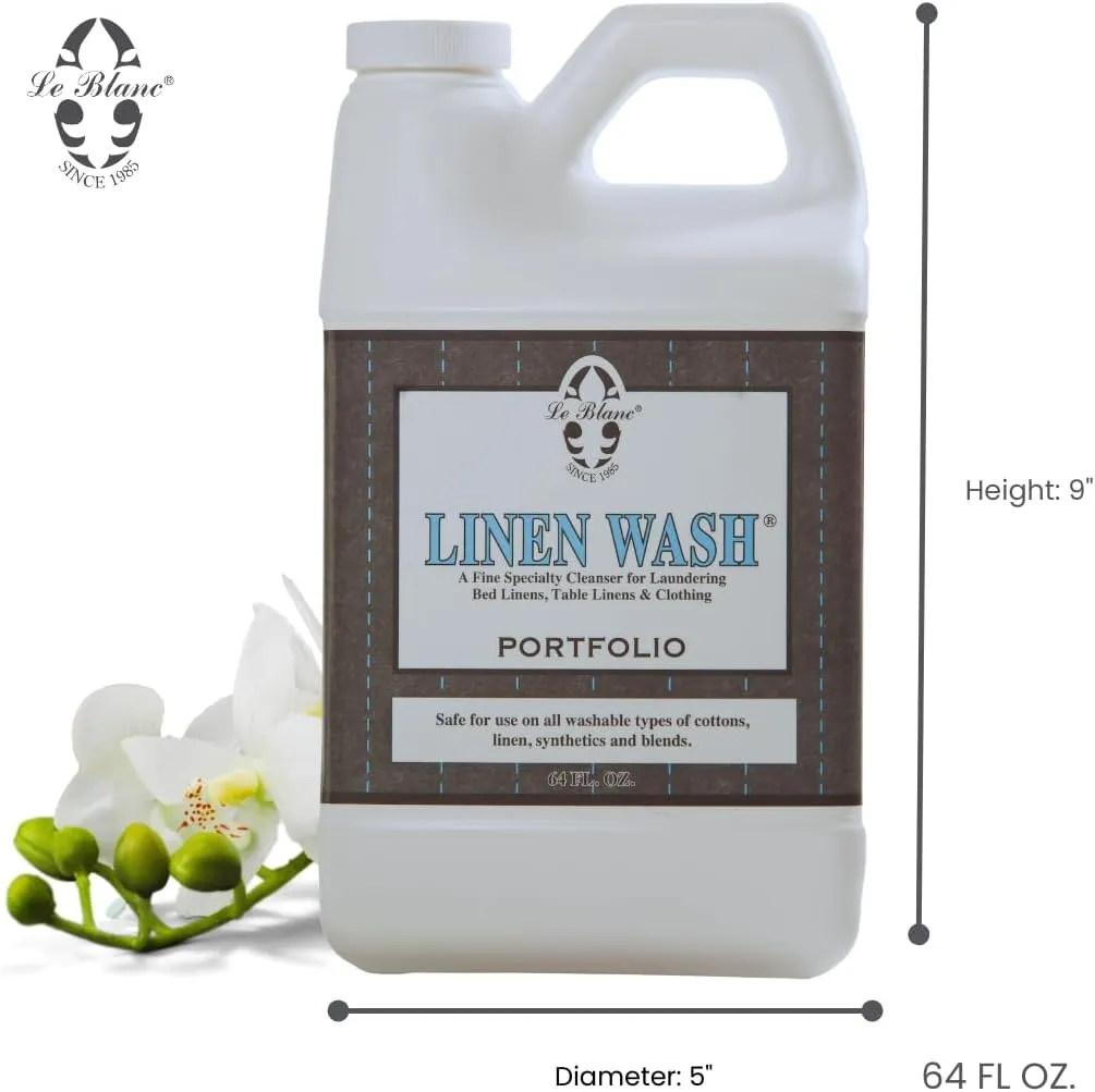 Le Blanc® Portfolio Linen Wash® – Luxury Laundry Cleanser for Bed & Table Linens- 64 oz. (1 pack)