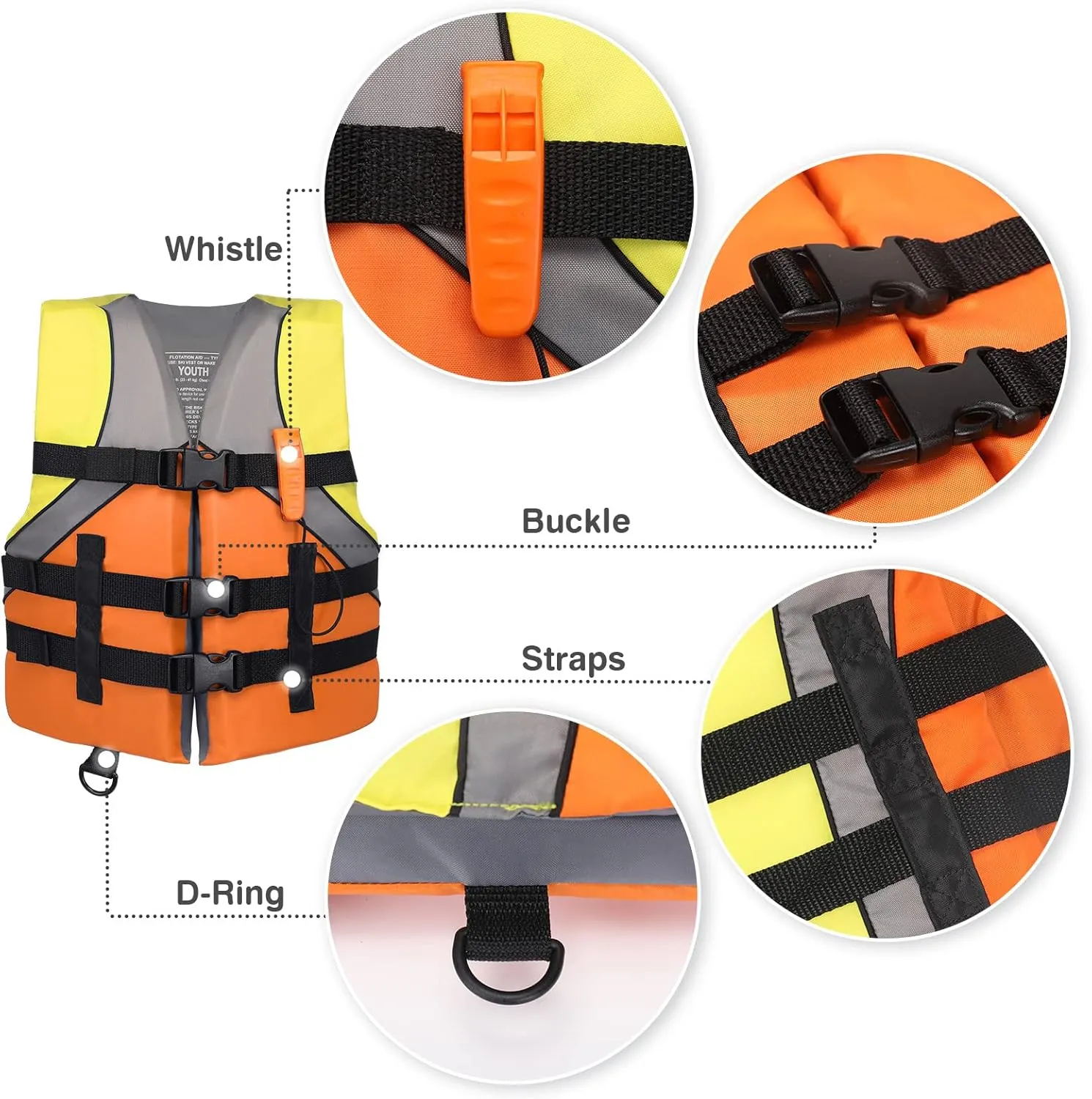 Leader Accessories Youth USCG Approved Life Jacket Vest Boating Vest