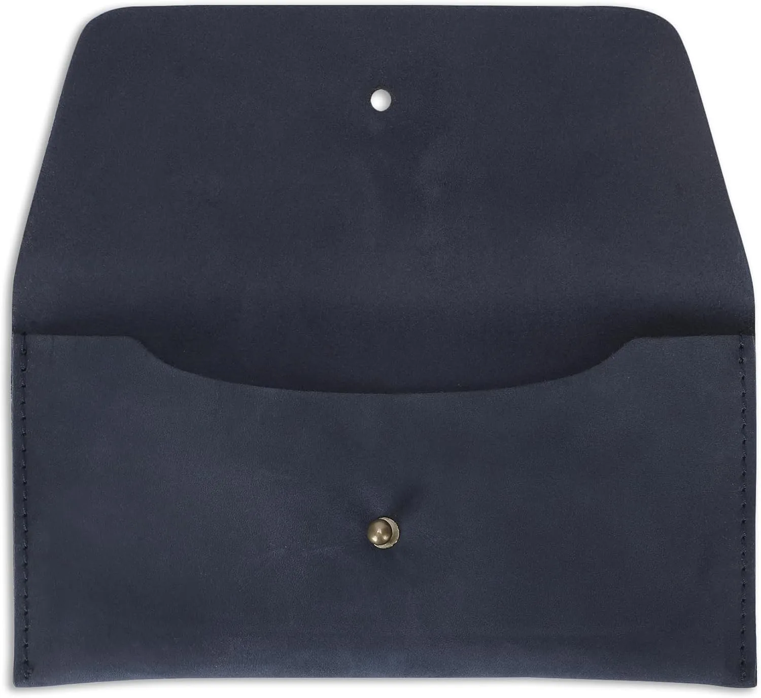 Leather Currency Pouch Large Flap Continental Wallet, Utility Organizer Bag for Cash Coins Travel Leather Money Pouch Currency Envelope Storage Bag and Cash Organizer for Men Women (Blue)