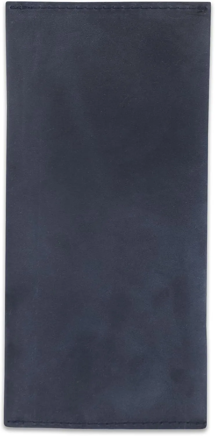 Leather Currency Pouch Large Flap Continental Wallet, Utility Organizer Bag for Cash Coins Travel Leather Money Pouch Currency Envelope Storage Bag and Cash Organizer for Men Women (Blue)