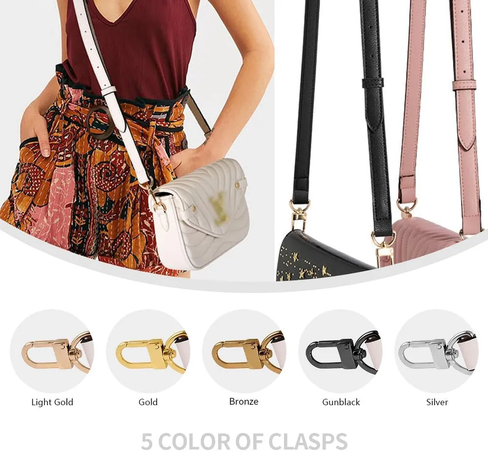 Leather Strap for Purse Replacement Purse Straps Crossbody Leather Bag Strap Strap for Purse Gold Clasp Burgundy