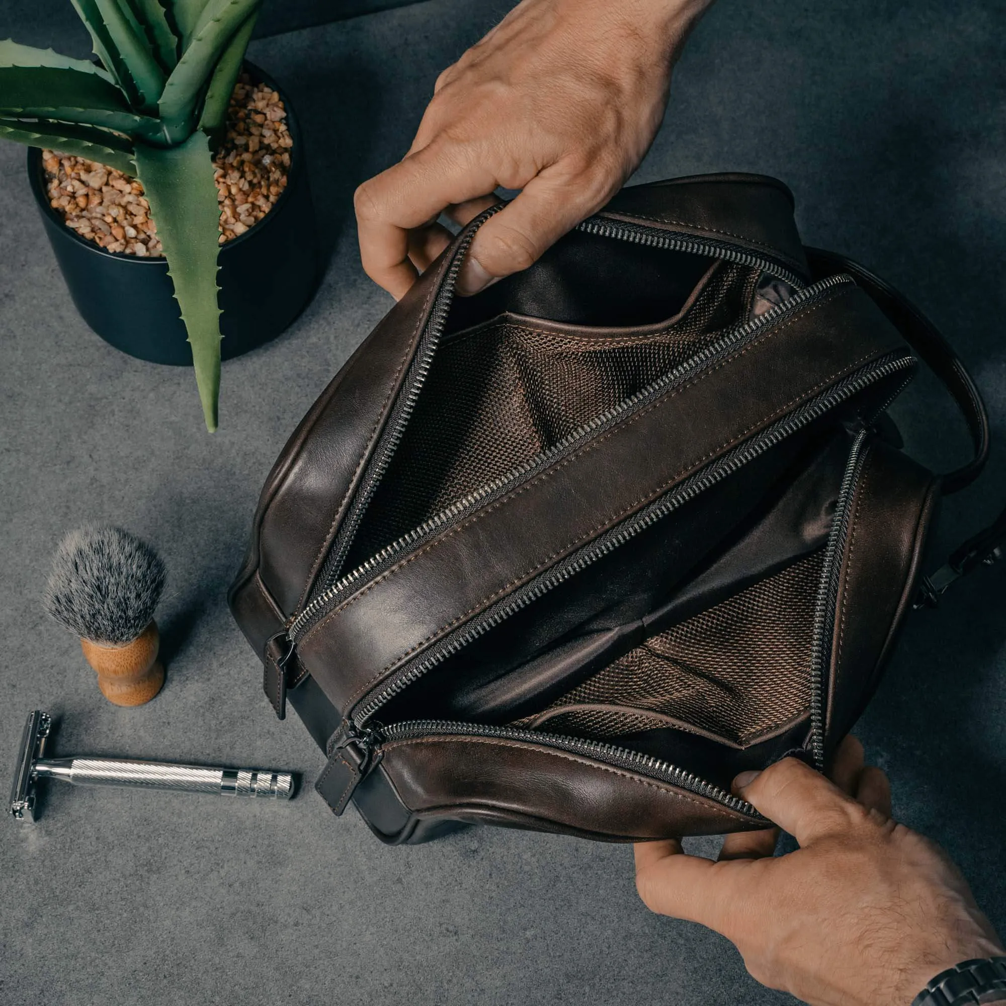 Leather Toiletry Bag