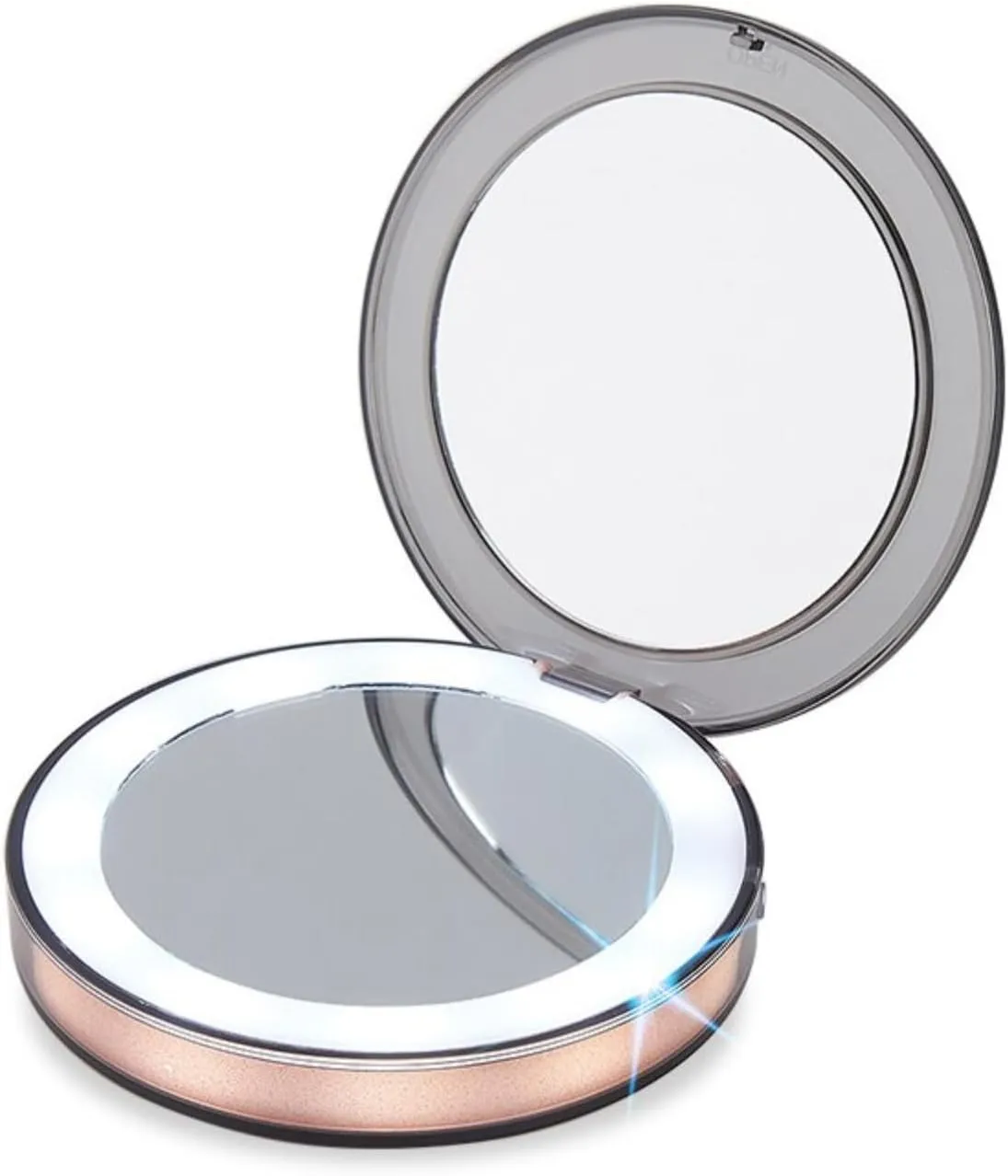 LED Lighted Vanity Travel Makeup Mirror Foldable Compact USB Charging Cosmetic Makeup Mirror Light Beauty Tools