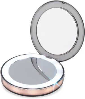 LED Lighted Vanity Travel Makeup Mirror Foldable Compact USB Charging Cosmetic Makeup Mirror Light Beauty Tools