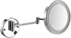 LED Lighted Wall Mount Makeup Mirror 5X Magnification Double Sided, 8 Inch 360° Swivel Vanity Mirror Bathroom Cosmetic Extension Mirror for Bedroom Bathroom,Charing (Size : Hardwire)