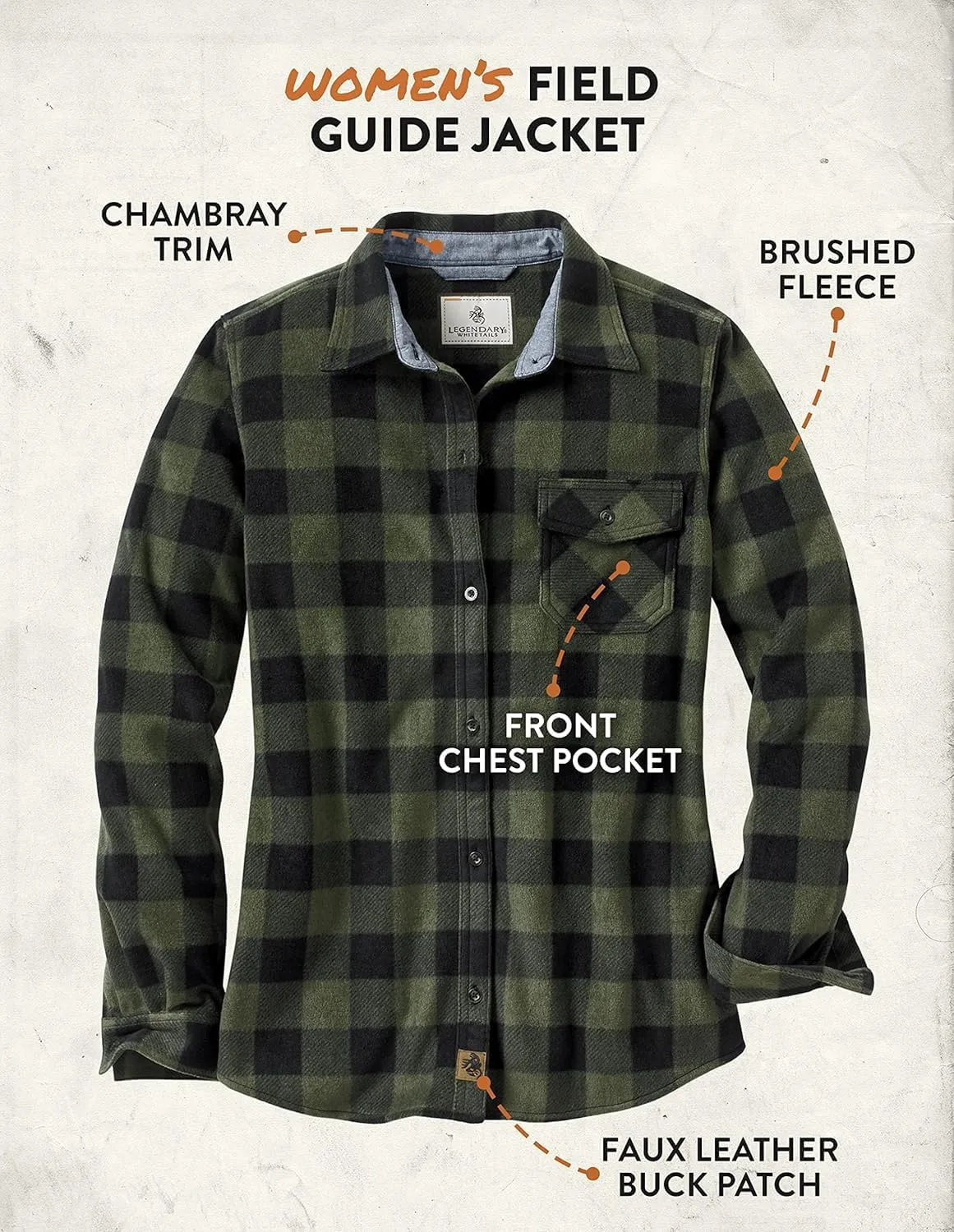 Legendary Whitetails Women's Trail Guide Fleece Button Down Shirt