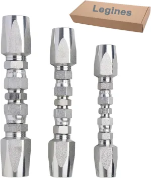 legines 3Pcs Hydraulic Hose Field Repair Kit,1/4", 3/8", 1/2" Inner Diameter Reusable Repair Fittings