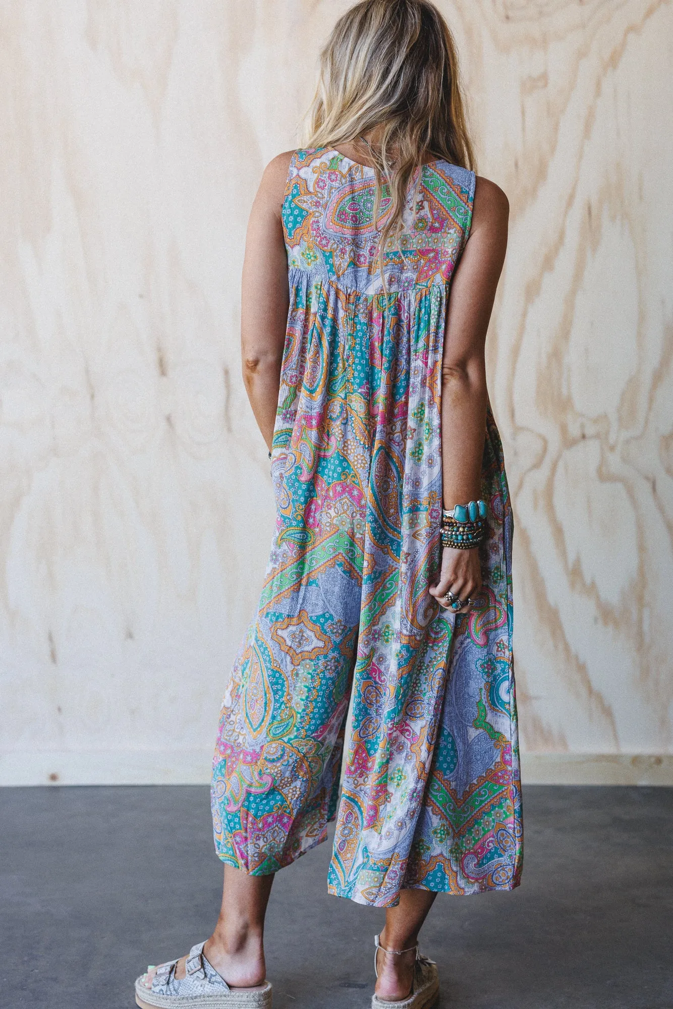Leona Paisley Print Jumpsuit - Lime