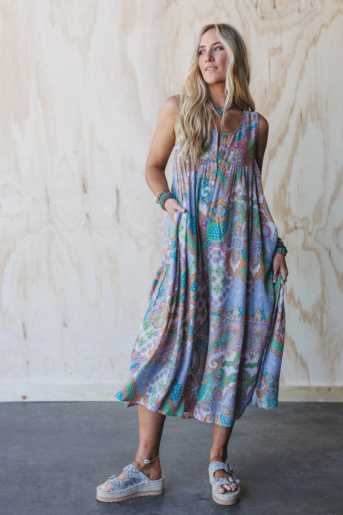 Leona Paisley Print Jumpsuit - Lime