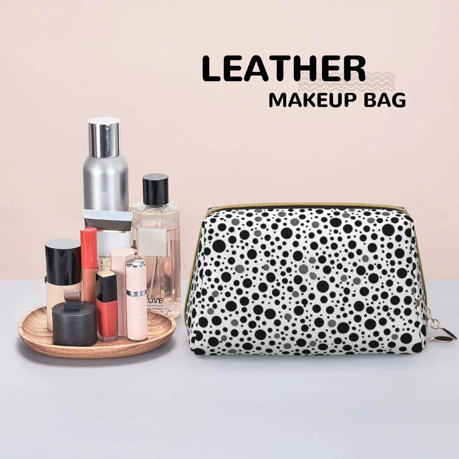 Leopard Print Toiletry Pouch, Travel-Friendly Makeup Organizer For Makeup Brushes, Lipsticks