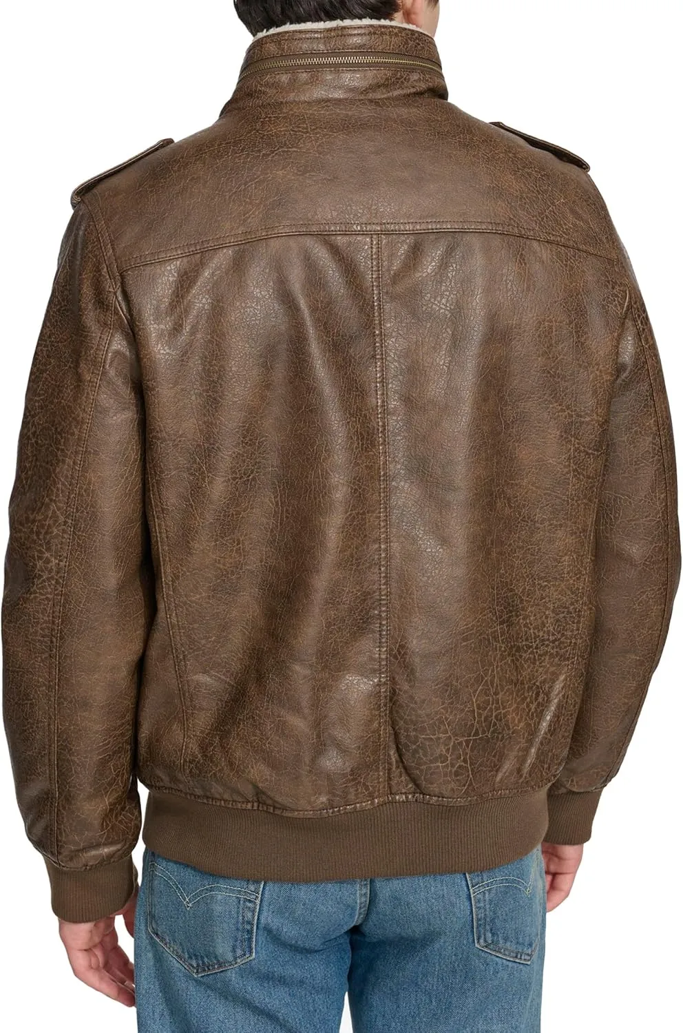 Levi's Mens Faux Leather Aviator Bomber Jacket (Regular & Big & Tall Sizes)