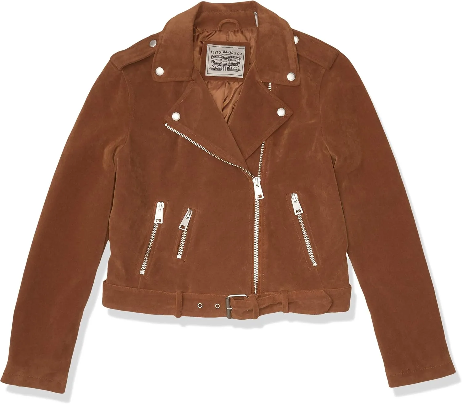 Levi's Women's Faux Leather Belted Motorcycle Jacket (Standard & Plus Sizes)