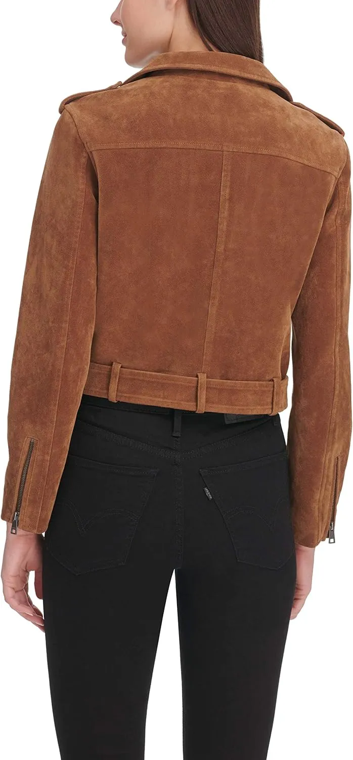 Levi's Women's Faux Leather Belted Motorcycle Jacket (Standard & Plus Sizes)