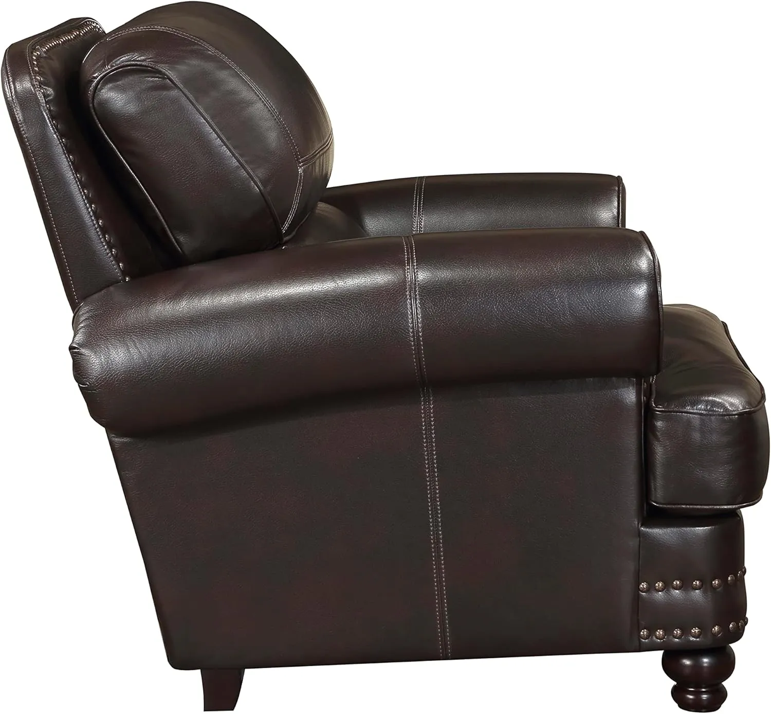 Lexicon Sébastien Breathable Faux Leather Living Room Chair, Brown