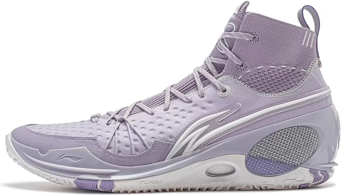 LI-NING Wade 808 III Ultra V2 Men Basketball Shoes Lining Anti-Slip Professional Shock Absorption Sneakers Sports Shoes Light Purple ABAU013-7 US 9