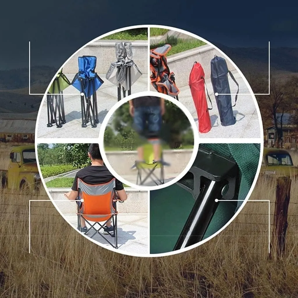 Lightweight Camping Chair Folding Padded Deck Chair Backchair Beach Chair Fishing Chair Portable Lounge Chair Outdoor Armchair with Cup Holder Outdoor Hiking (Color : B)