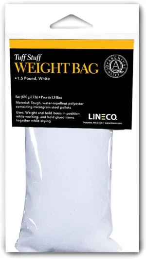 Lineco Tuff Stuff Heavy-duty Weight Bags Containing 1.5 Pounds of Micrograin Steel Pellets, For Making Sport and Duffle Bags, White.