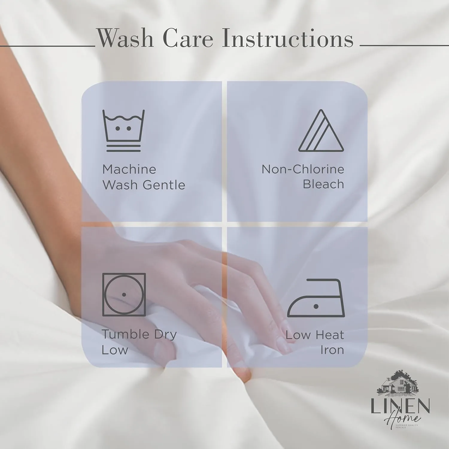 Linen Home 100% Cotton Percale Sheets King Size, Dark Blue, Deep Pocket, 4 Pieces Set - 1 Flat, 1 Deep Pocket Fitted Sheet and 2 Pillowcases, Crisp Cool and Strong Bed Linen