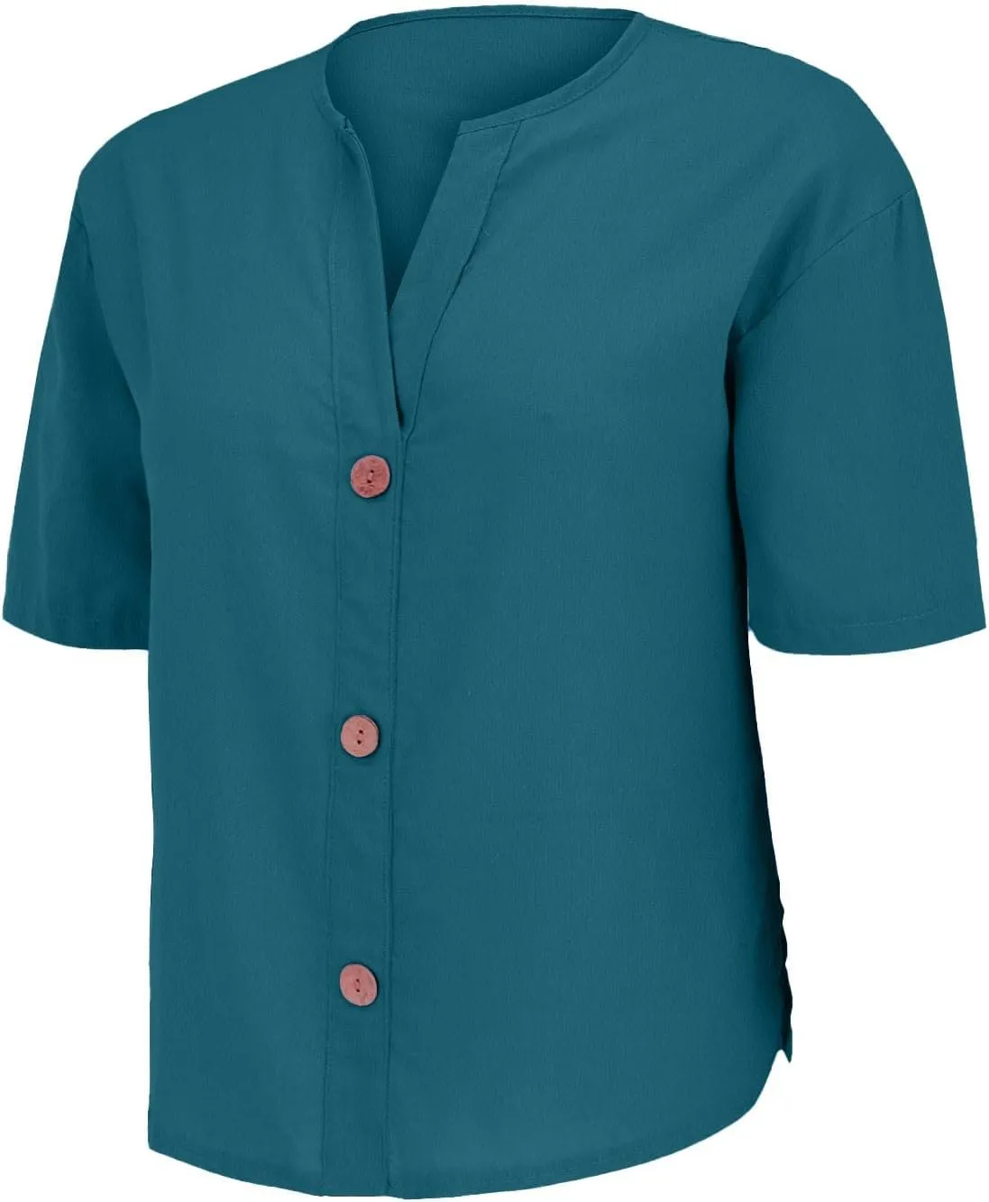 Linen Shirts for Women 2025 Summer Button Down Short Sleeve Loose Fit Shirts Fashion Boho Casual Beach Tops