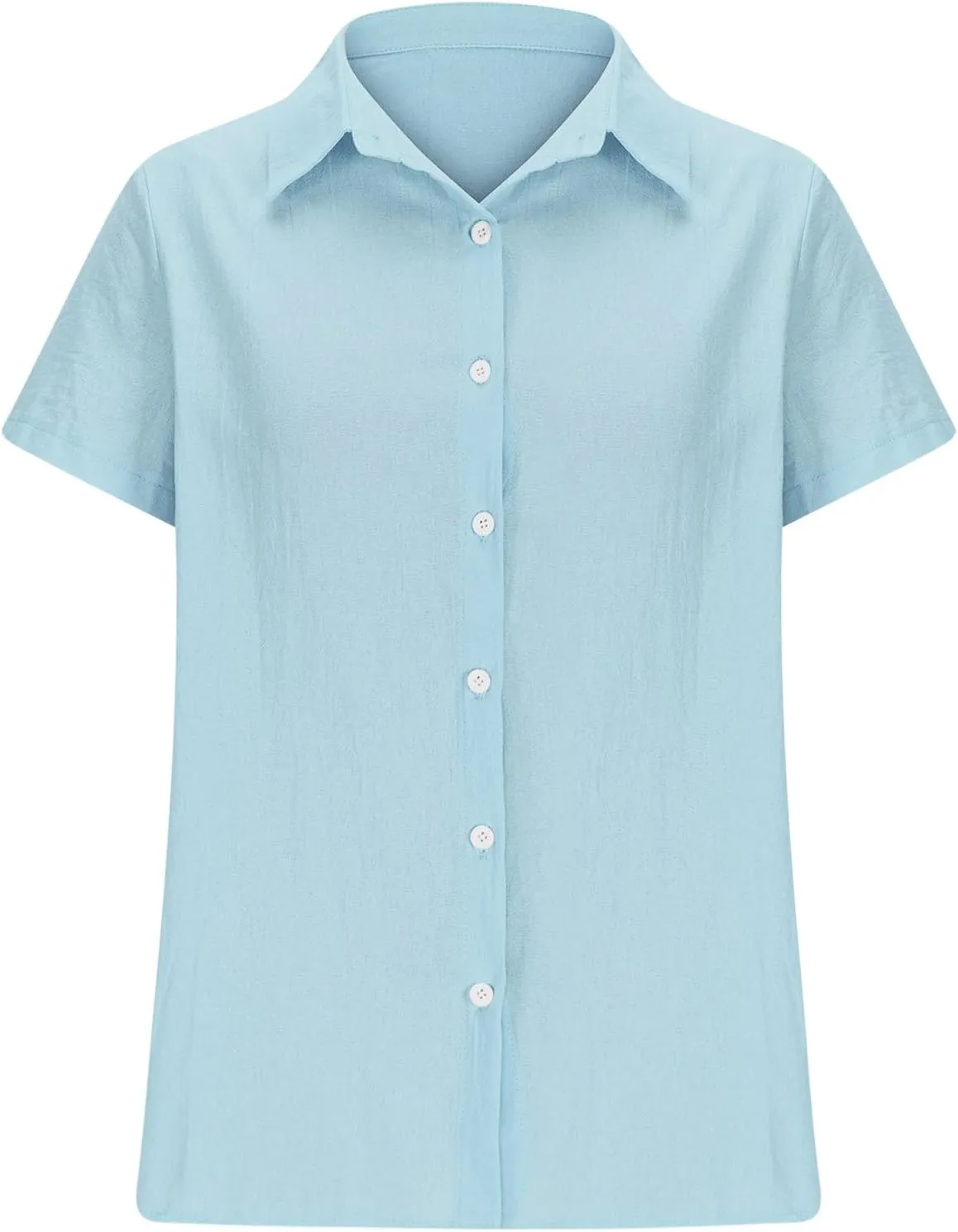 Linen Shirts for Women Soft Button Down Short Sleeve Tops Business Casual Size Cotton Summer Vacation Blouses
