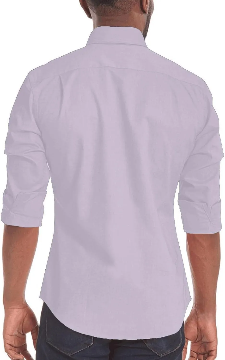 Linen Shirts Men Long Sleeve Cotton Button Down Solid Color Dress Shirt Lapel Trendy Casual Comfy Summer Tees Blouses