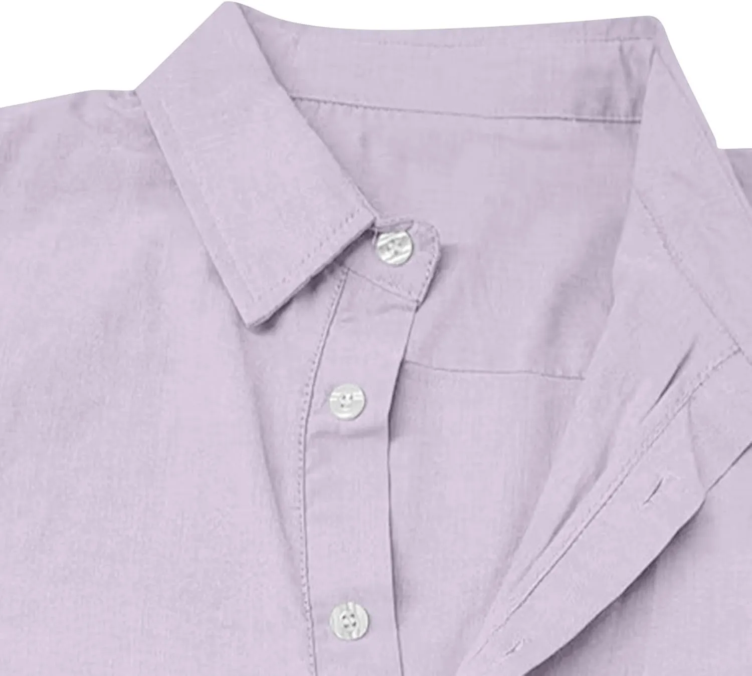 Linen Shirts Men Long Sleeve Cotton Button Down Solid Color Dress Shirt Lapel Trendy Casual Comfy Summer Tees Blouses