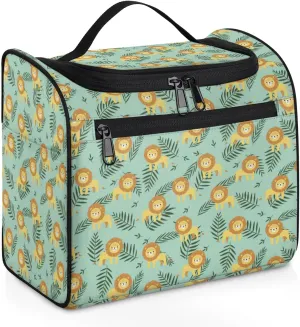 Lion Large Travel Toiletry Bag for Women, Travel Organizer for Toiletries, Waterproof Makeup Cosmetic Bag with Handle