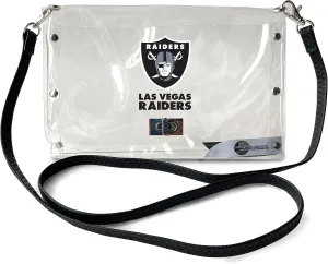 Littlearth NFL Clear Envelope Purse with Black Fashion Strap