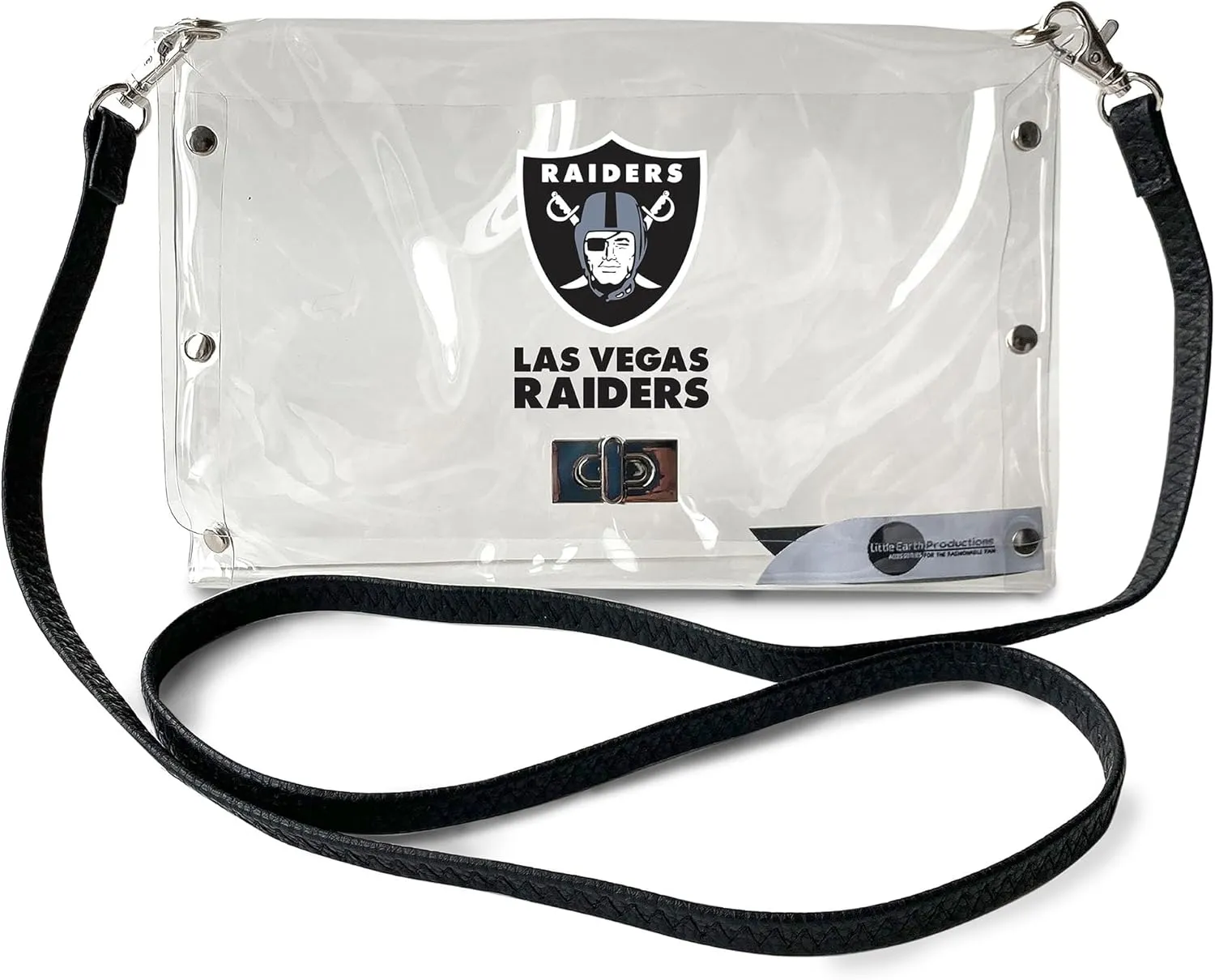 Littlearth NFL Clear Envelope Purse with Black Fashion Strap