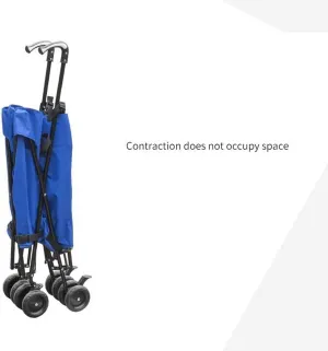 LJYT Shopping Cart Folding Shopping Trolley Environmentally Friendly Shopping Bag Portable Double Front Rotating Wheel Compact Folding Utility Car Grocery Cart