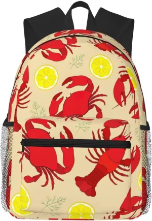 Lobster and Crab Backpack Large Sports Bag, Best for Basketball, Soccer, Volleyball, Swim, Gym, Travel