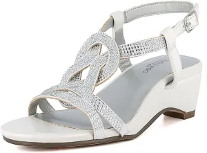 LONDON FOG Womens Macey Demi-Wedge Dress Sandals