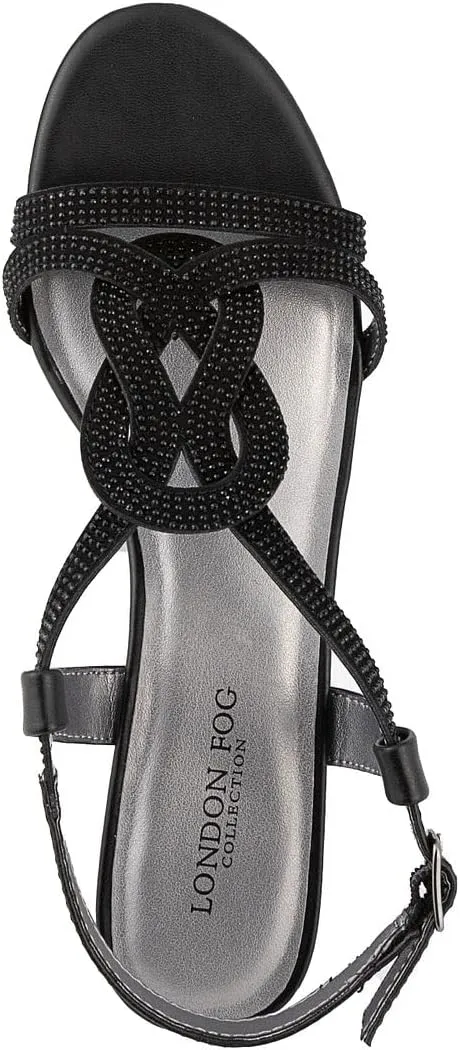 LONDON FOG Womens Macey Demi-Wedge Dress Sandals