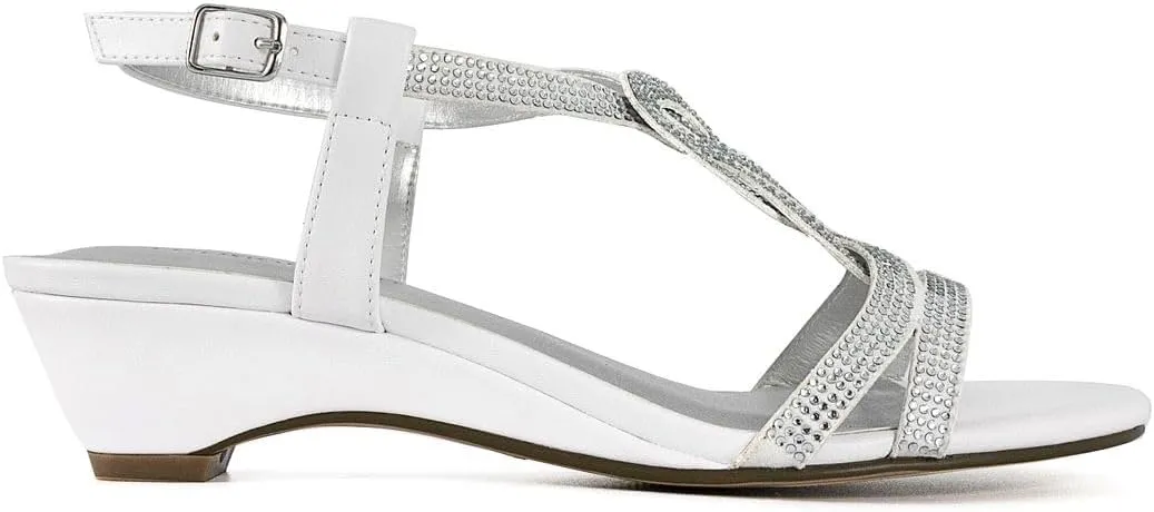 LONDON FOG Womens Macey Demi-Wedge Dress Sandals