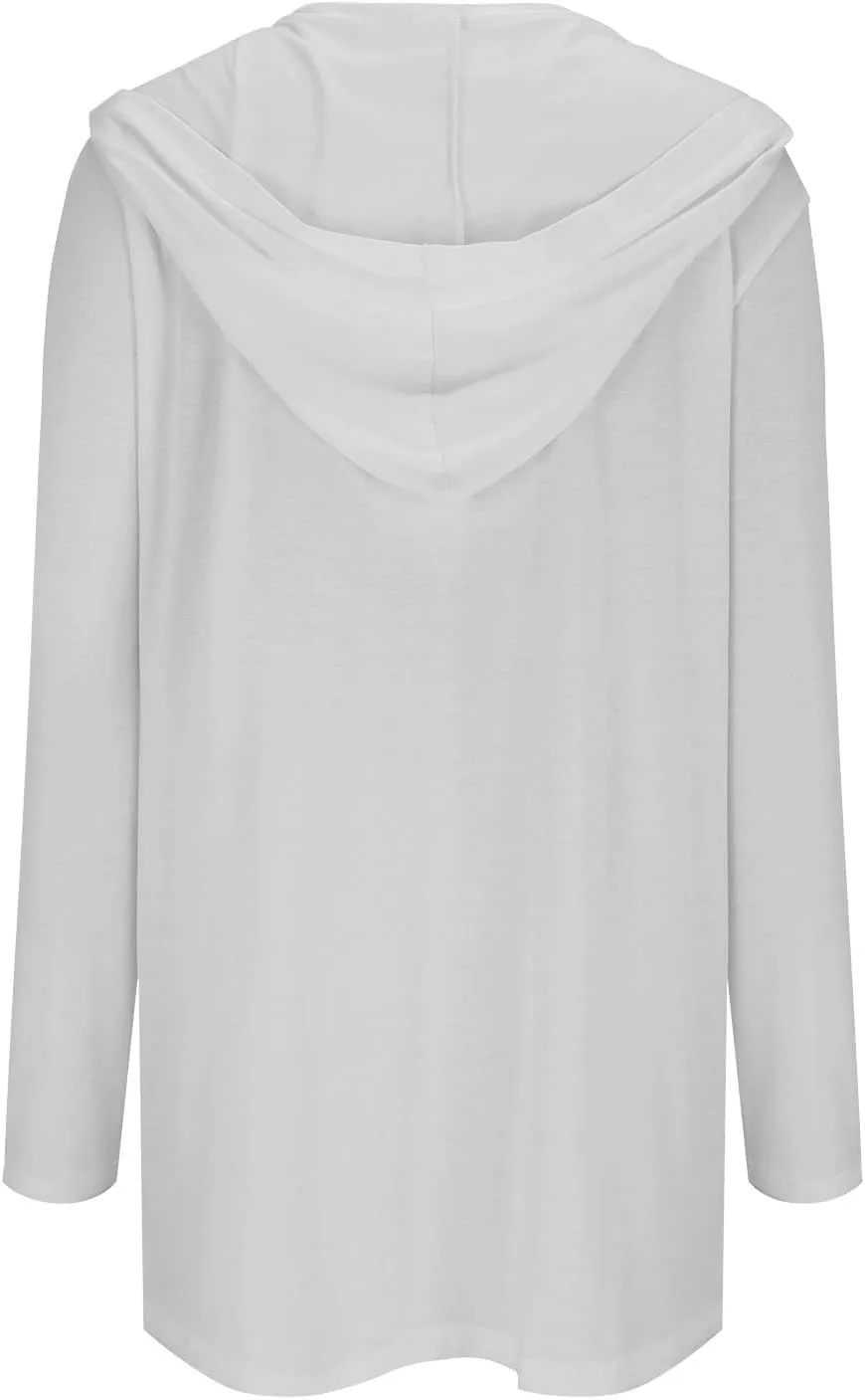 Long Cardigans for Women Trendy 2024 Summer Lightweight Casual Comfy Open Front Hooded Cardigan Sweater with Pocket