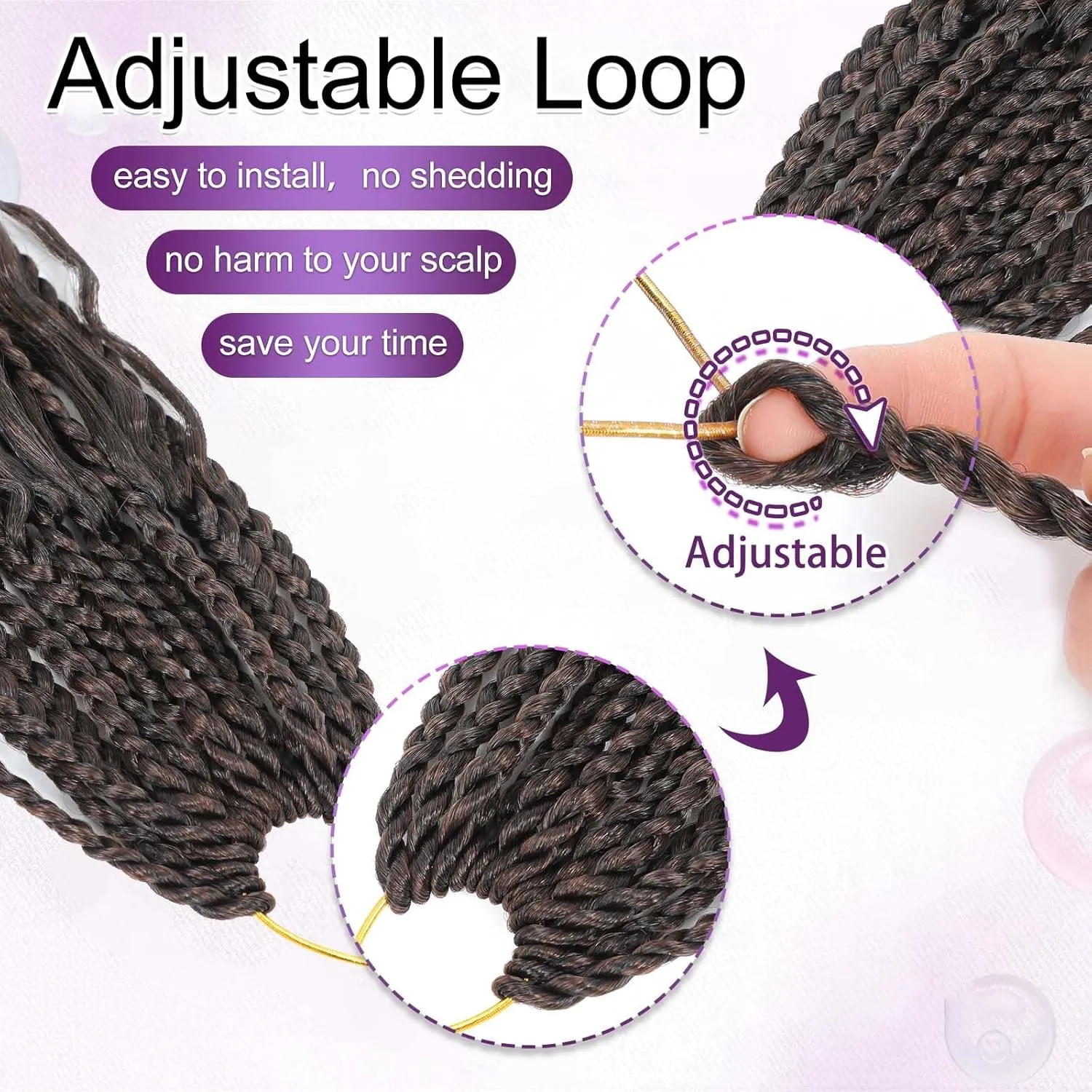 Long Goddess Box Braids Crochet Hair For Black Women-24 Inch 8 pack Pre Looped Boho Crochet Braids Prelooped Bohemian Boho Braids With Curly Ends Hair Extension（24in,1b/30）