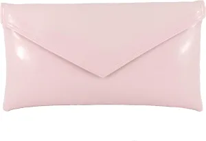 LONI Womens Neat Envelope Faux Leather Patent Clutch Bag/Shoulder Bag