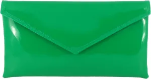 LONI Womens Neat Envelope Faux Leather Patent Clutch Bag/Shoulder Bag